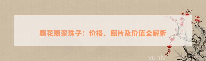 飘花翡翠珠子：价格、图片及价值全解析