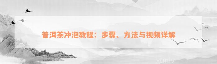 普洱茶冲泡教程：步骤、方法与视频详解