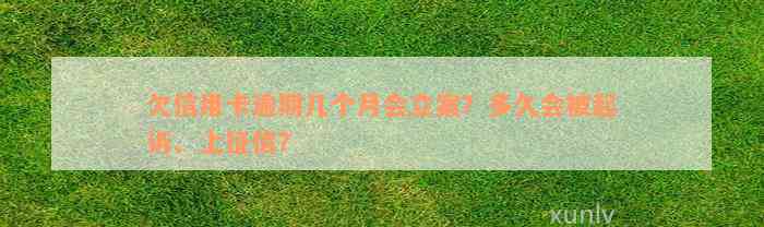 欠信用卡逾期几个月会立案？多久会被起诉、上征信？