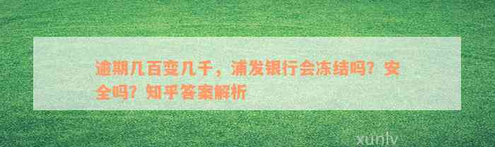 逾期几百变几千，浦发银行会冻结吗？安全吗？知乎答案解析