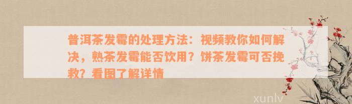 普洱茶发霉的处理方法：视频教你如何解决，熟茶发霉能否饮用？饼茶发霉可否挽救？看图了解详情