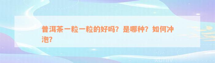 普洱茶一粒一粒的好吗？是哪种？如何冲泡？