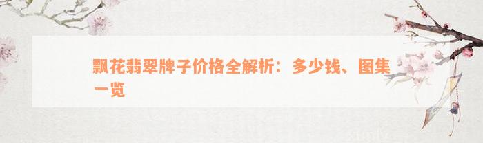 飘花翡翠牌子价格全解析：多少钱、图集一览