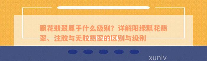 飘花翡翠属于什么级别？详解阳绿飘花翡翠、注胶与无胶翡翠的区别与级别