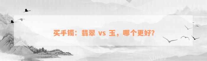 买手镯：翡翠 vs 玉，哪个更好？