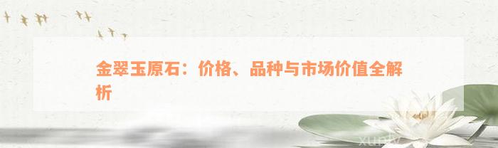 金翠玉原石：价格、品种与市场价值全解析