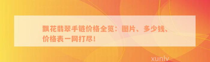 飘花翡翠手链价格全览：图片、多少钱、价格表一网打尽！