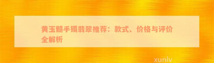 黄玉髓手镯翡翠推荐：款式、价格与评价全解析