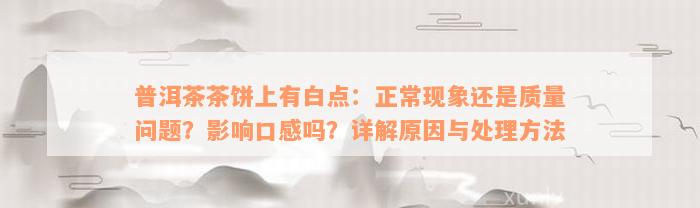 普洱茶茶饼上有白点：正常现象还是质量问题？影响口感吗？详解原因与处理方法