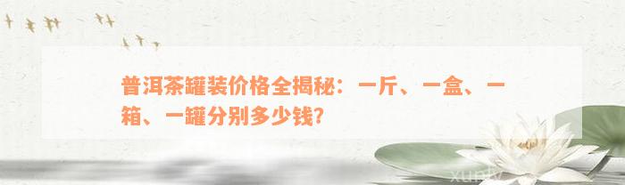 普洱茶罐装价格全揭秘：一斤、一盒、一箱、一罐分别多少钱？