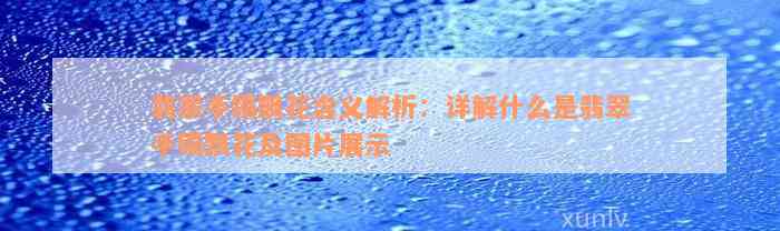 翡翠手镯飘花含义解析：详解什么是翡翠手镯飘花及图片展示