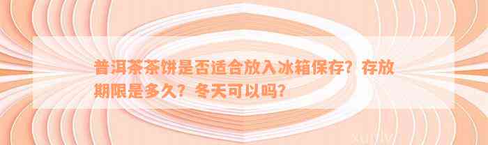 普洱茶茶饼是否适合放入冰箱保存？存放期限是多久？冬天可以吗？