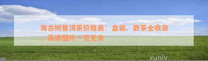 海古树普洱茶价格表：盒装、散茶全收录，高清图片一览无余