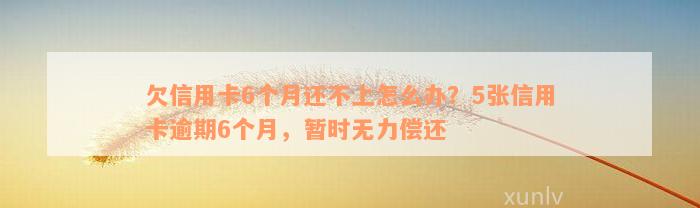 欠信用卡6个月还不上怎么办？5张信用卡逾期6个月，暂时无力偿还