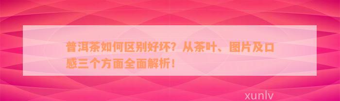 普洱茶如何区别好坏？从茶叶、图片及口感三个方面全面解析！