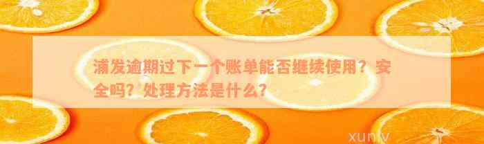 浦发逾期过下一个账单能否继续使用？安全吗？处理方法是什么？