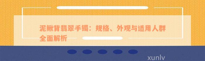 泥鳅背翡翠手镯：规格、外观与适用人群全面解析