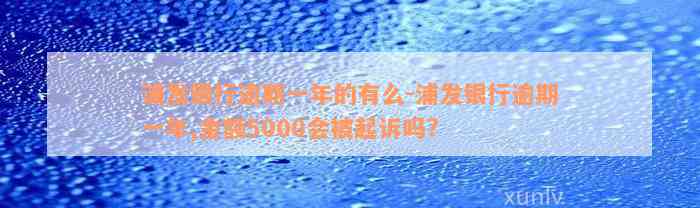 浦发银行逾期一年的有么-浦发银行逾期一年,金额5000会被起诉吗?