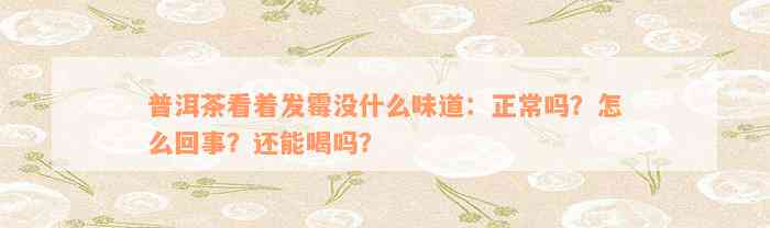 普洱茶看着发霉没什么味道：正常吗？怎么回事？还能喝吗？