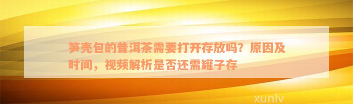 笋壳包的普洱茶需要打开存放吗？原因及时间，视频解析是否还需罐子存