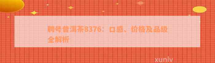 聘号普洱茶8376：口感、价格及品级全解析