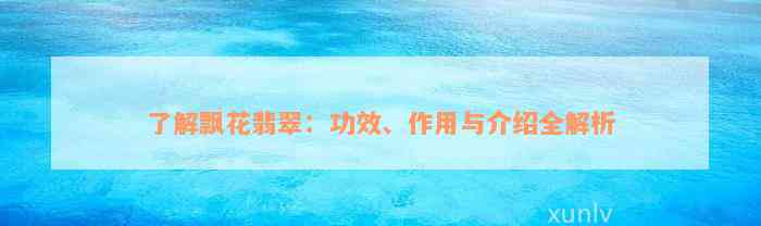 了解飘花翡翠：功效、作用与介绍全解析