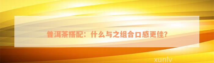 普洱茶搭配：什么与之组合口感更佳？