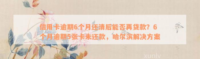 信用卡逾期6个月还清后能否再贷款？6个月逾期5张卡未还款，哈尔滨解决方案