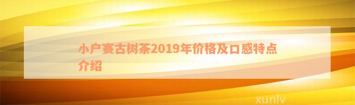 小户赛古树茶2019年价格及口感特点介绍