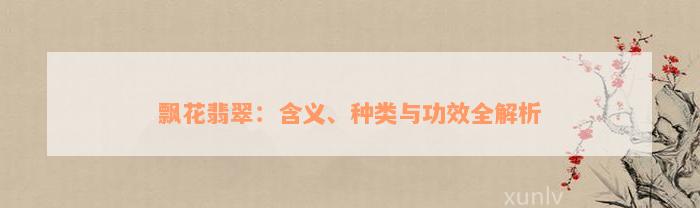 飘花翡翠：含义、种类与功效全解析