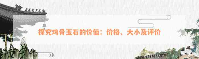 探究鸡骨玉石的价值：价格、大小及评价