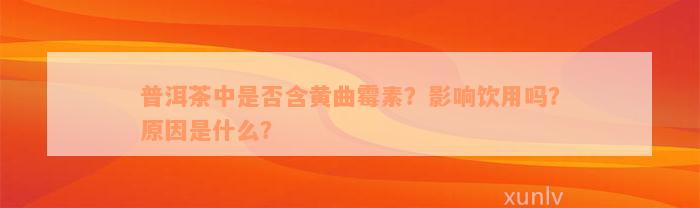 普洱茶中是否含黄曲霉素？影响饮用吗？原因是什么？