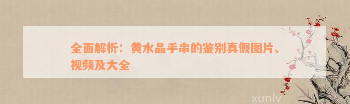 全面解析：黄水晶手串的鉴别真假图片、视频及大全