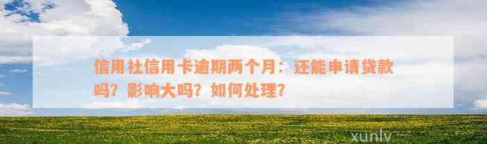 信用社信用卡逾期两个月：还能申请贷款吗？影响大吗？如何处理？