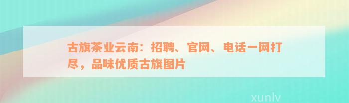 古旗茶业云南：招聘、官网、电话一网打尽，品味优质古旗图片