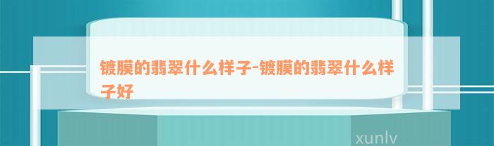 镀膜的翡翠什么样子-镀膜的翡翠什么样子好