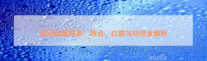 景迈山普洱茶：特点、口感与功效全解析