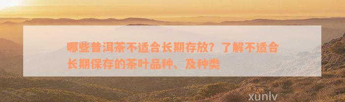 哪些普洱茶不适合长期存放？了解不适合长期保存的茶叶品种、及种类