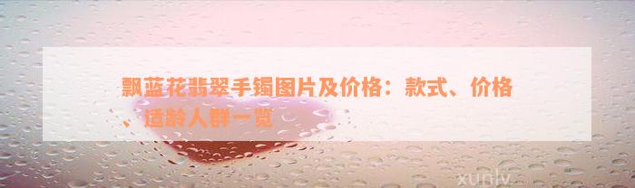 飘蓝花翡翠手镯图片及价格：款式、价格、适龄人群一览