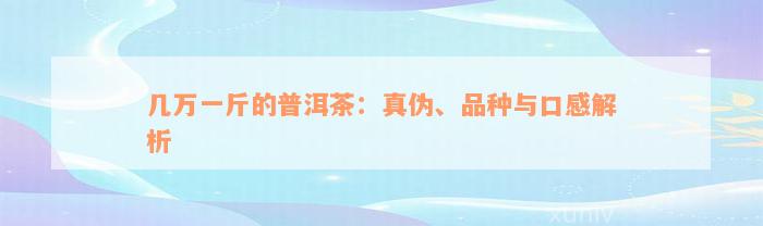 几万一斤的普洱茶：真伪、品种与口感解析