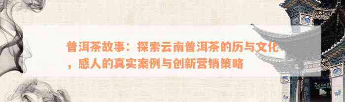 普洱茶故事：探索云南普洱茶的历与文化，感人的真实案例与创新营销策略