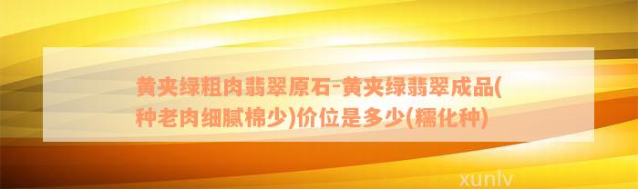 黄夹绿粗肉翡翠原石-黄夹绿翡翠成品(种老肉细腻棉少)价位是多少(糯化种)