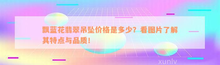 飘蓝花翡翠吊坠价格是多少？看图片了解其特点与品质！