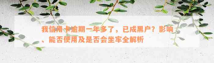 我信用卡逾期一年多了，已成黑户？影响、能否使用及是否会坐牢全解析