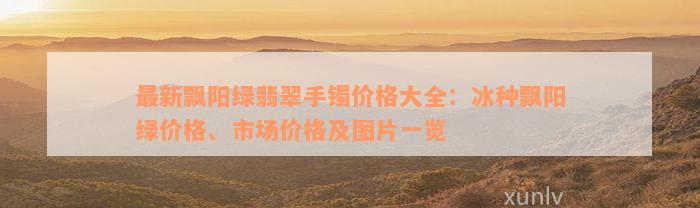 最新飘阳绿翡翠手镯价格大全：冰种飘阳绿价格、市场价格及图片一览