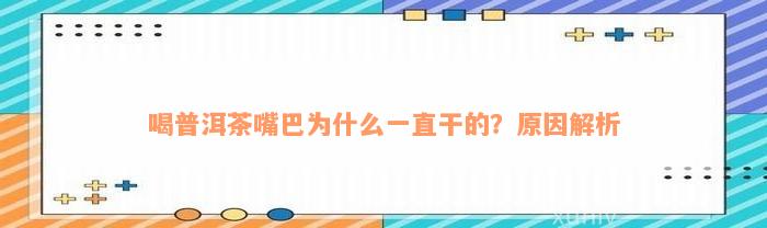 喝普洱茶嘴巴为什么一直干的？原因解析
