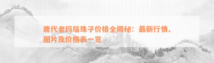 唐代老玛瑙珠子价格全揭秘：最新行情、图片及价格表一览