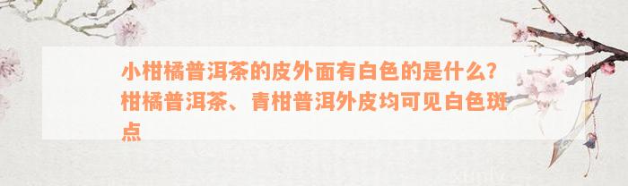 小柑橘普洱茶的皮外面有白色的是什么？柑橘普洱茶、青柑普洱外皮均可见白色斑点