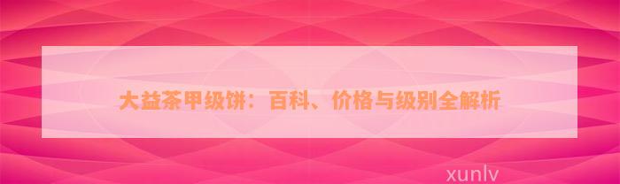 大益茶甲级饼：百科、价格与级别全解析