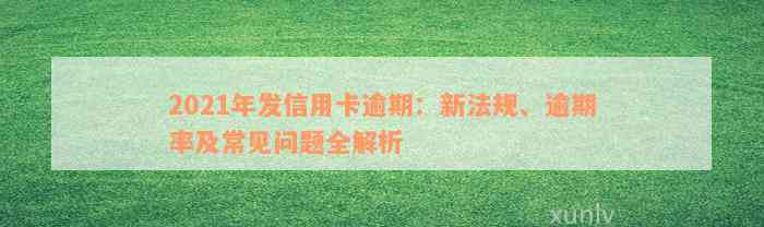 2021年发信用卡逾期：新法规、逾期率及常见问题全解析